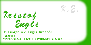 kristof engli business card